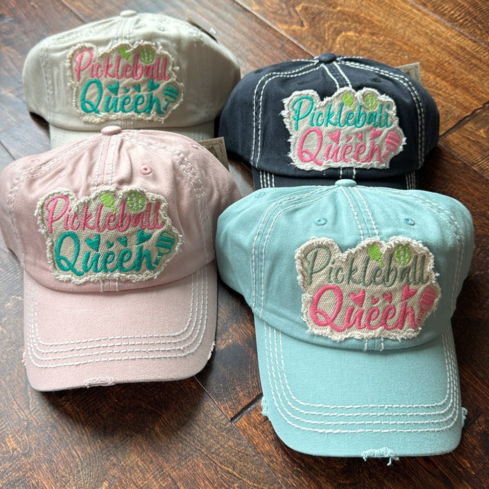NWT Pickleball Cap - “Pickleball Queen” distressed adjustable back hat pick 1